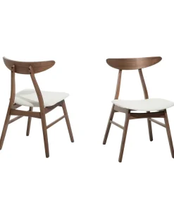 Set di 2 sedie da pranzo LYNN Legno Marrone scuro/Bianco