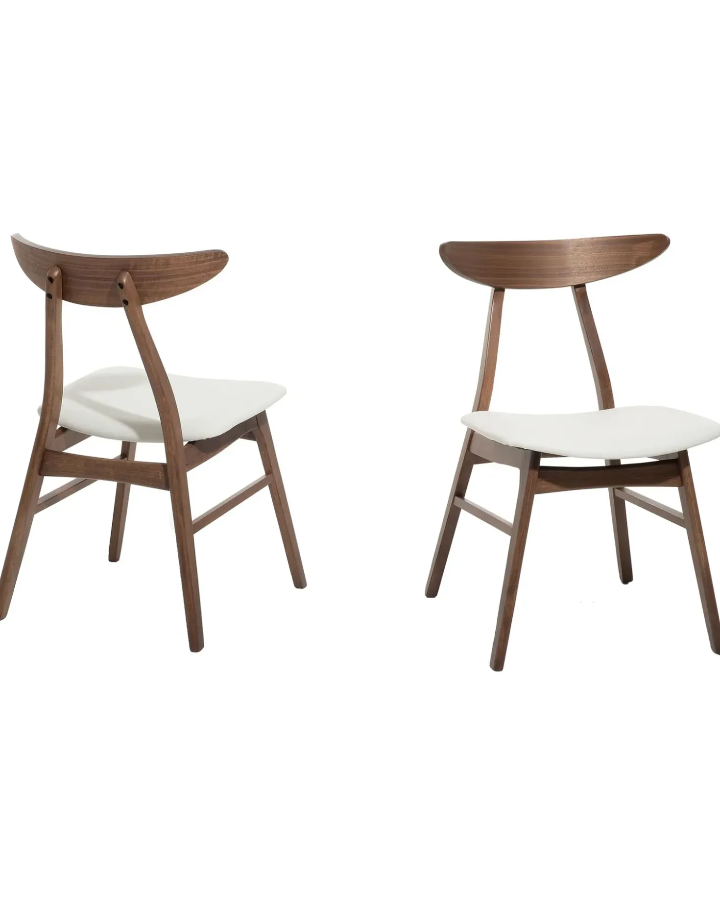 Set di 2 sedie da pranzo LYNN Legno Marrone scuro/Bianco