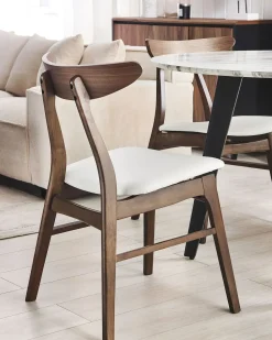 Set di 2 sedie da pranzo LYNN Legno Marrone scuro/Bianco