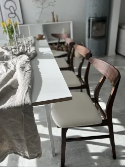 Set di 2 sedie da pranzo LYNN Legno Marrone scuro/Bianco