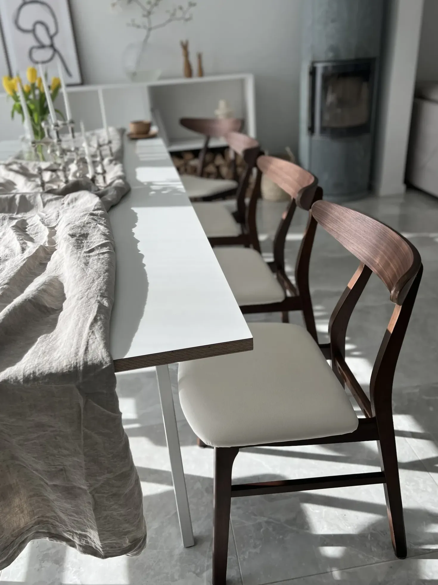 Set di 2 sedie da pranzo LYNN Legno Marrone scuro/Bianco