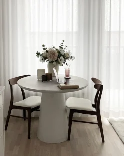 Set di 2 sedie da pranzo LYNN Legno Marrone scuro/Bianco