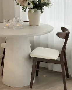 Set di 2 sedie da pranzo LYNN Legno Marrone scuro/Bianco