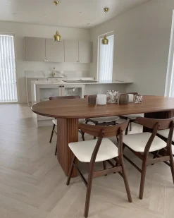 Set di 2 sedie da pranzo LYNN Legno Marrone scuro/Bianco