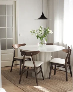 Set di 2 sedie da pranzo LYNN Legno Marrone scuro/Bianco
