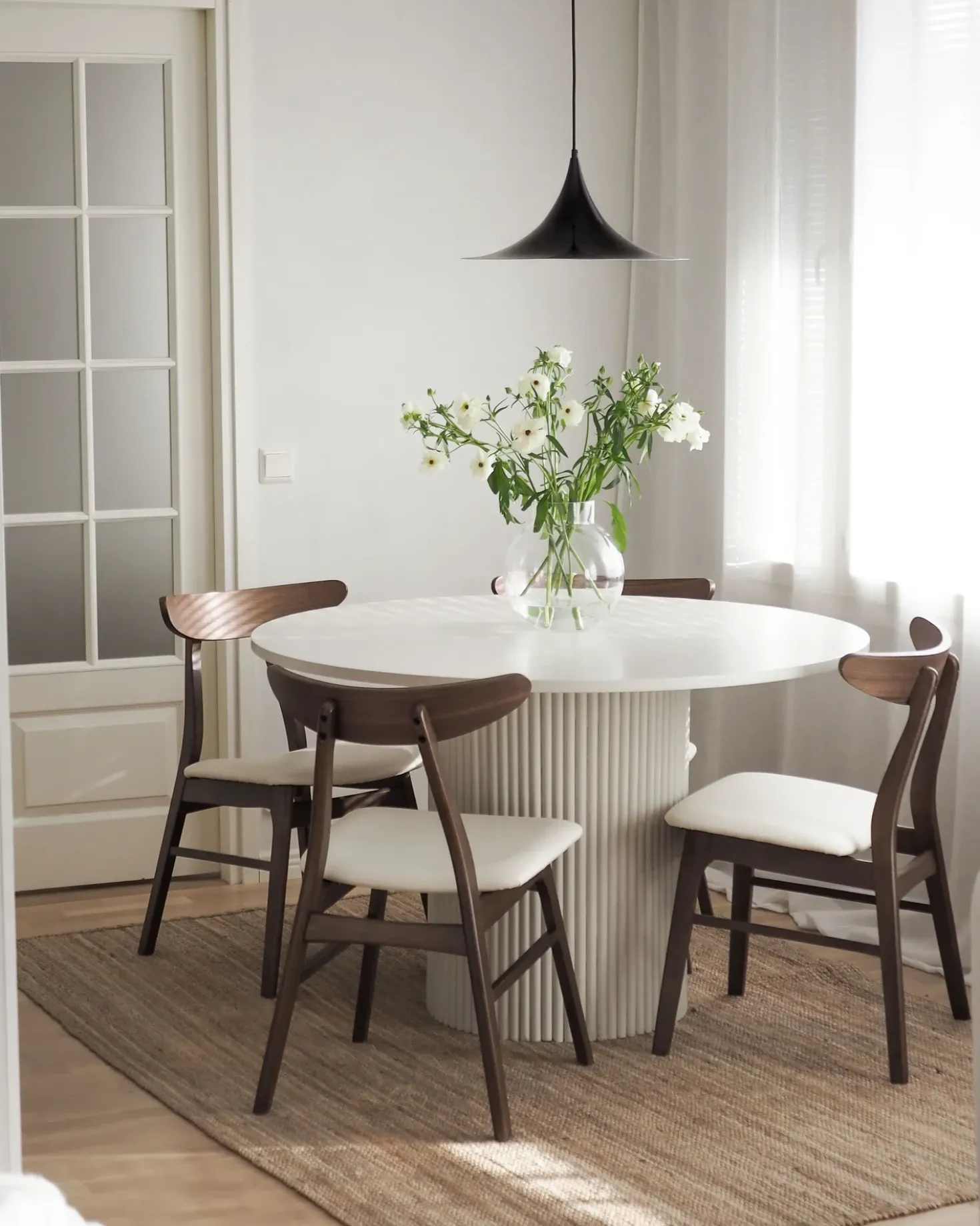 Set di 2 sedie da pranzo LYNN Legno Marrone scuro/Bianco