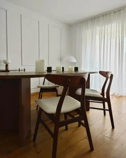 Set di 2 sedie da pranzo LYNN Legno Marrone scuro/Bianco