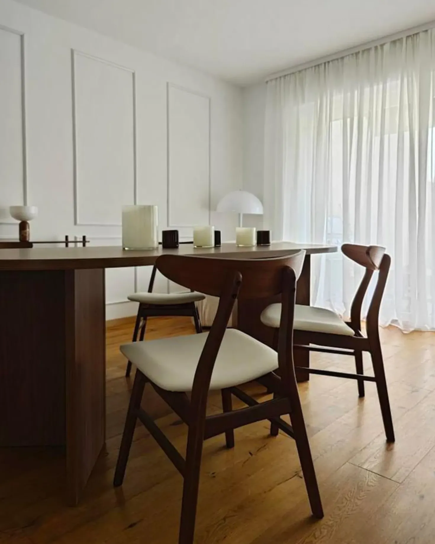 Set di 2 sedie da pranzo LYNN Legno Marrone scuro/Bianco