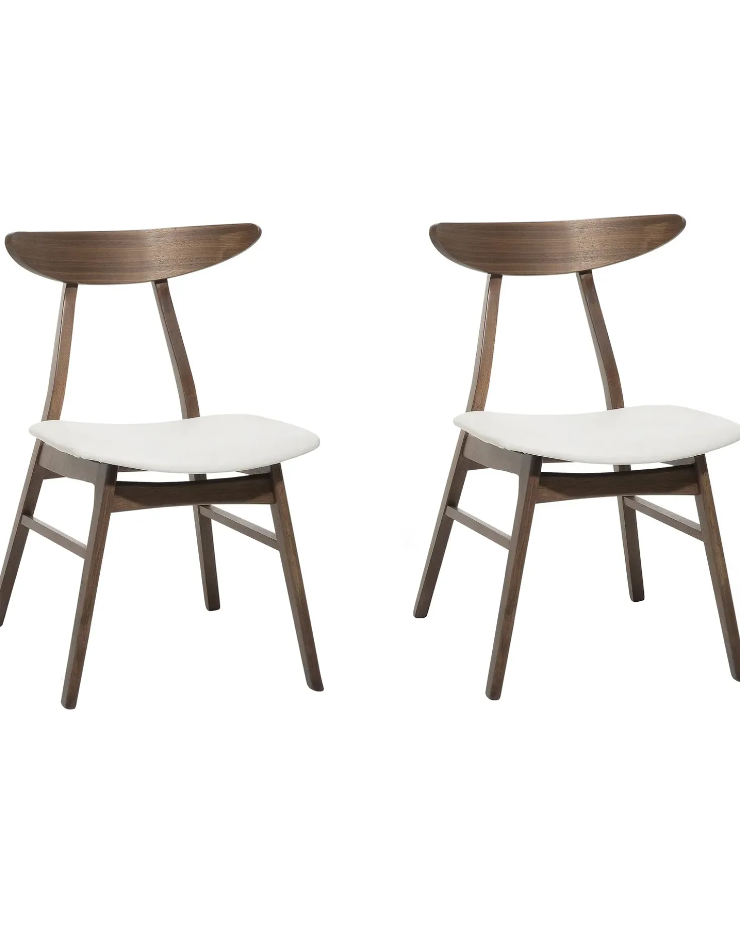 Set di 2 sedie da pranzo LYNN Legno Marrone scuro/Bianco