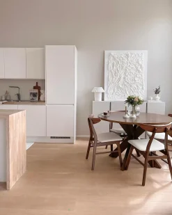 Set di 2 sedie da pranzo LYNN Legno Marrone scuro/Bianco