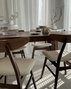 Set di 2 sedie da pranzo LYNN Legno Marrone scuro/Bianco