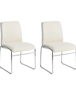 Set di 2 sedie da pranzo LECCO Tessuto Beige chiaro