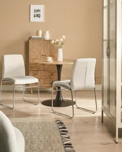 Set di 2 sedie da pranzo LECCO Tessuto Beige chiaro