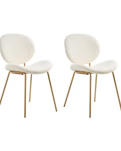 Set di 2 sedie da pranzo LUANA Bouclé Bianco