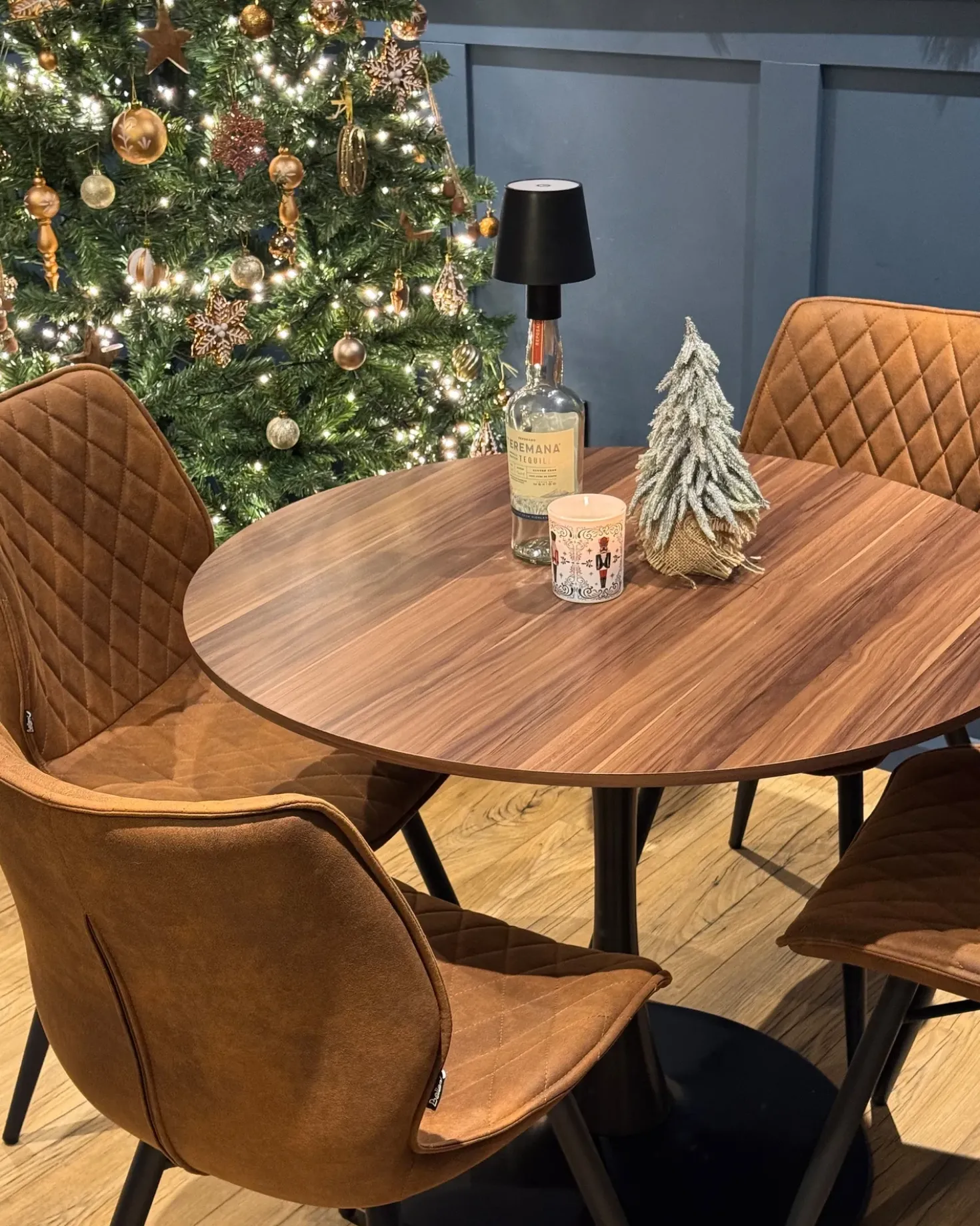 Set di 2 sedie da pranzo LISLE Tessuto Marrone dorato