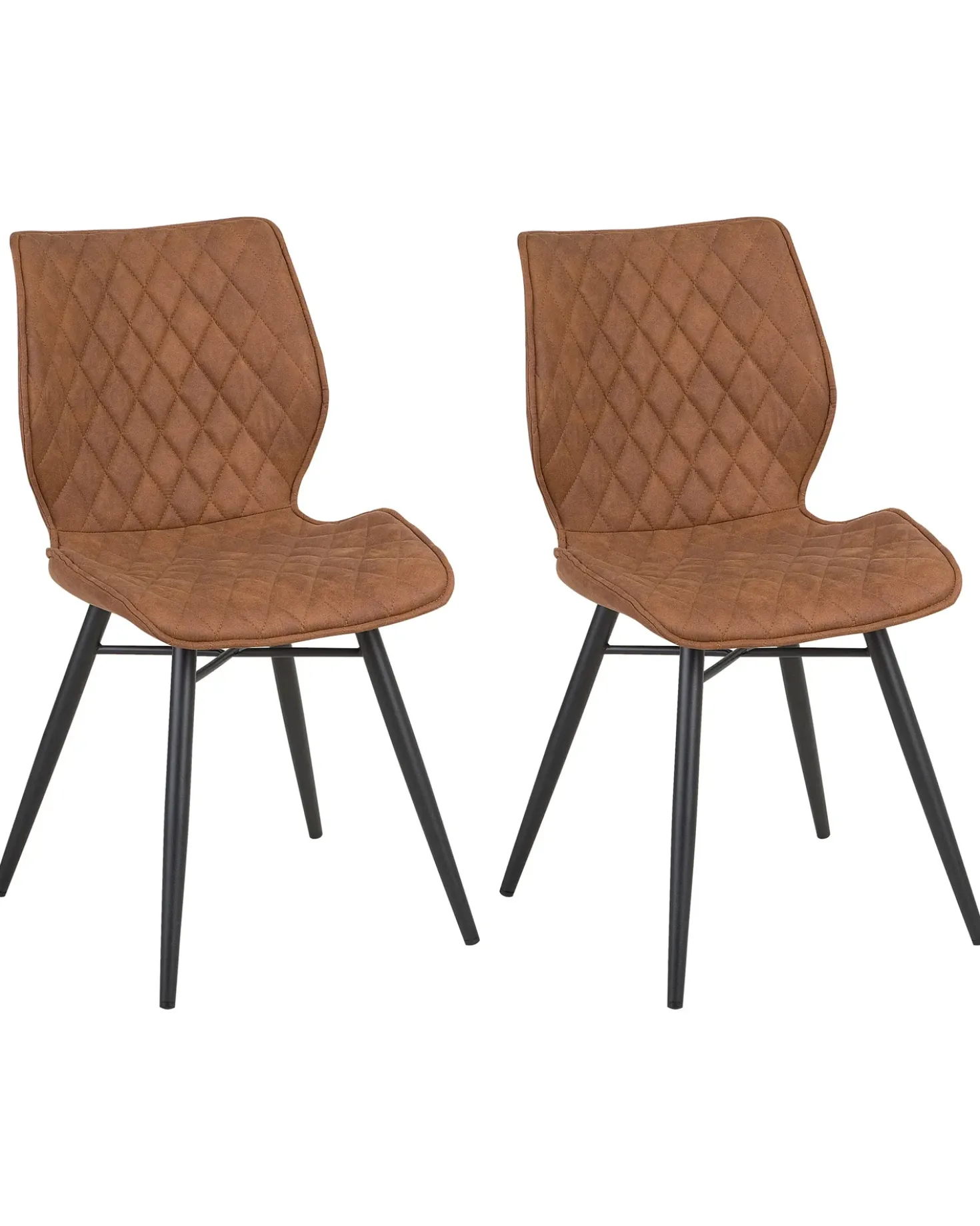 Set di 2 sedie da pranzo LISLE Tessuto Marrone dorato