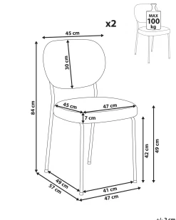 Set di 2 sedie da pranzo LOLETA Tessuto Marrone chiaro