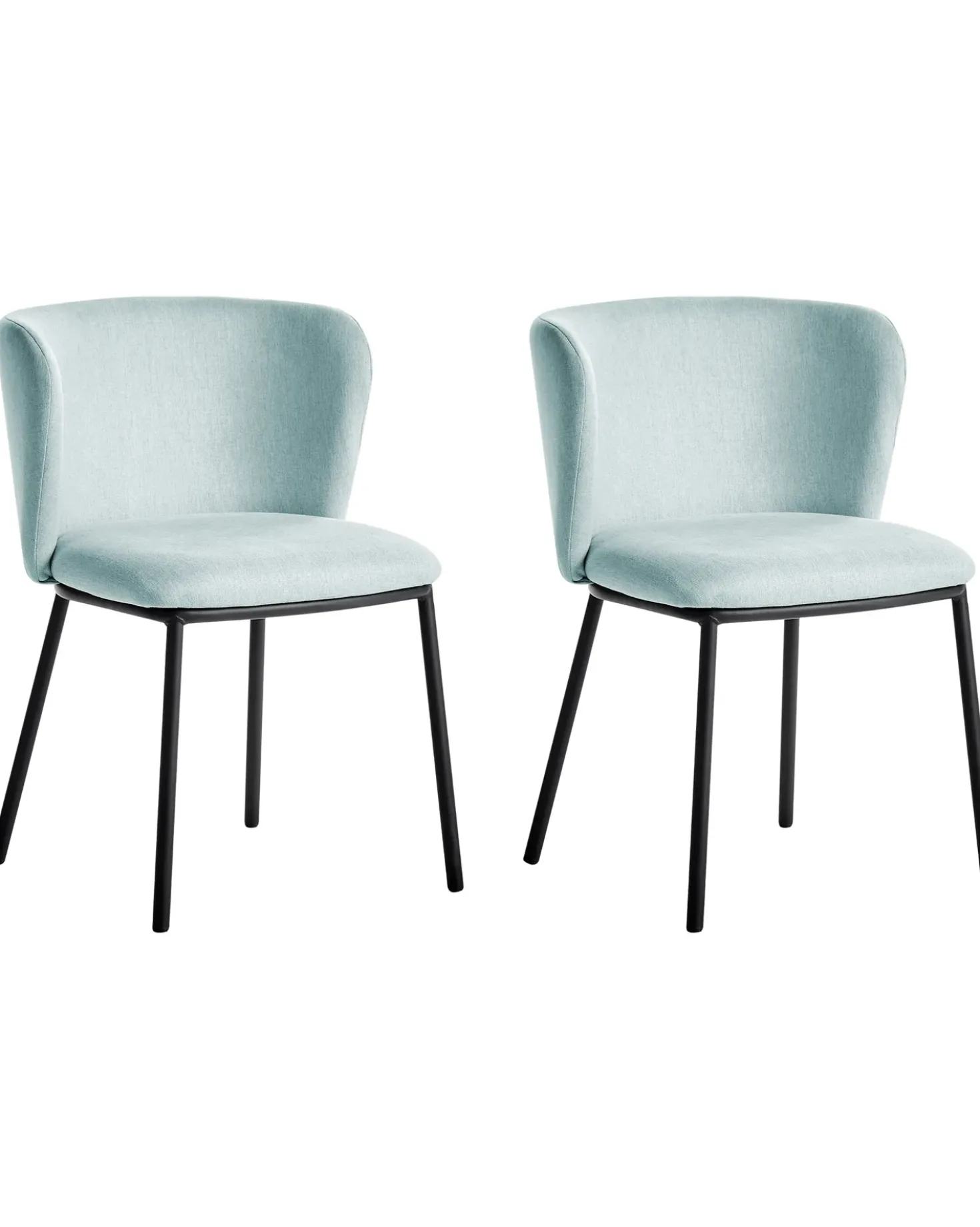 Set di 2 sedie da pranzo MINA Tessuto Azzurro