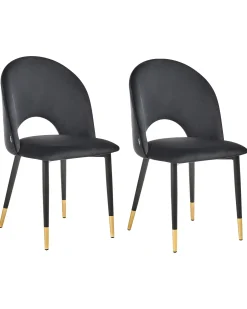 Set di 2 sedie da pranzo MAGALIA Velluto Nero