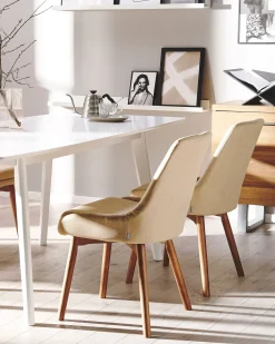 Set di 2 sedie da pranzo MELFORT Tessuto Beige sabbia