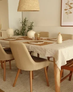 Set di 2 sedie da pranzo MELFORT Tessuto Beige sabbia