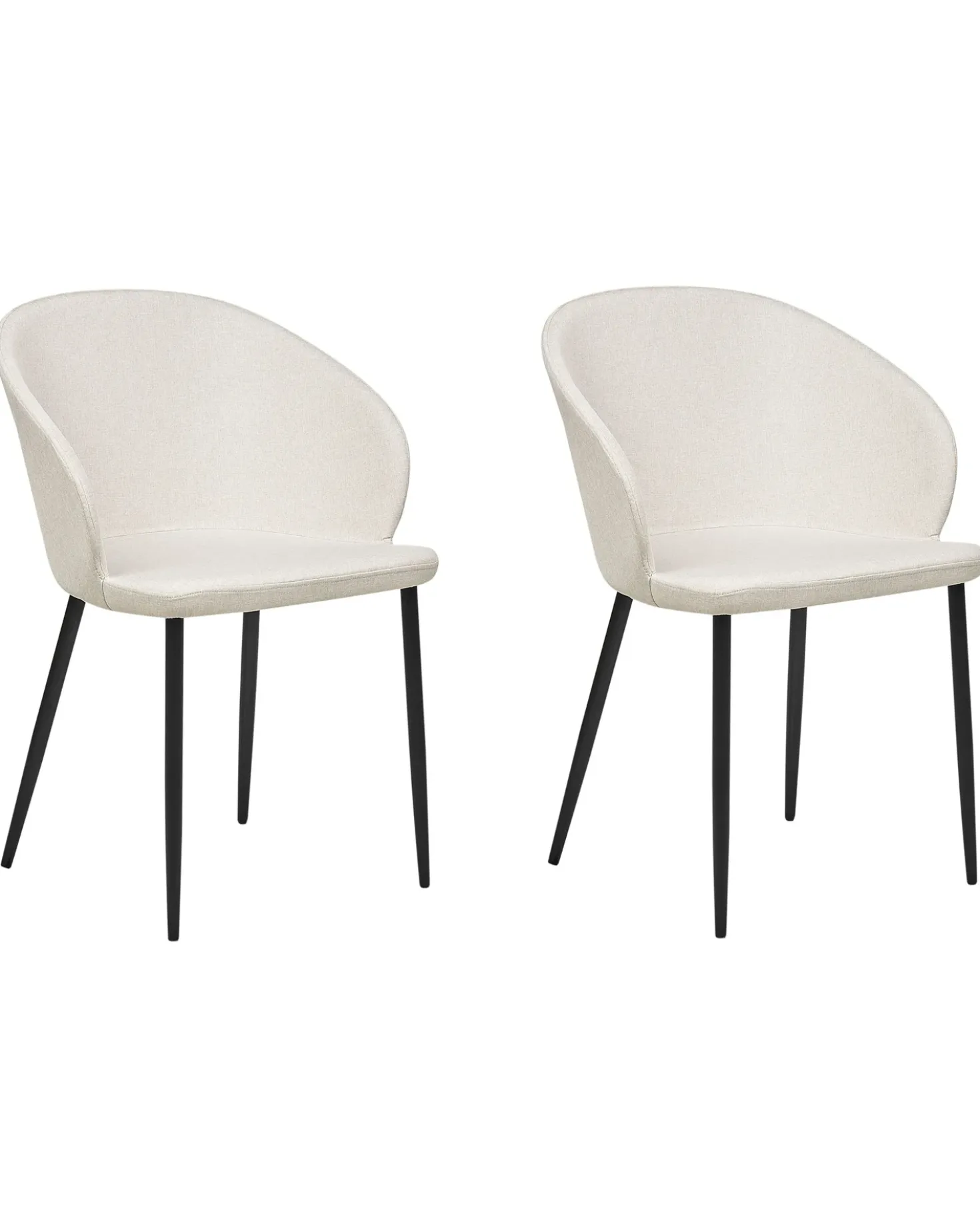 Set di 2 sedie da pranzo MASON Tessuto Beige chiaro