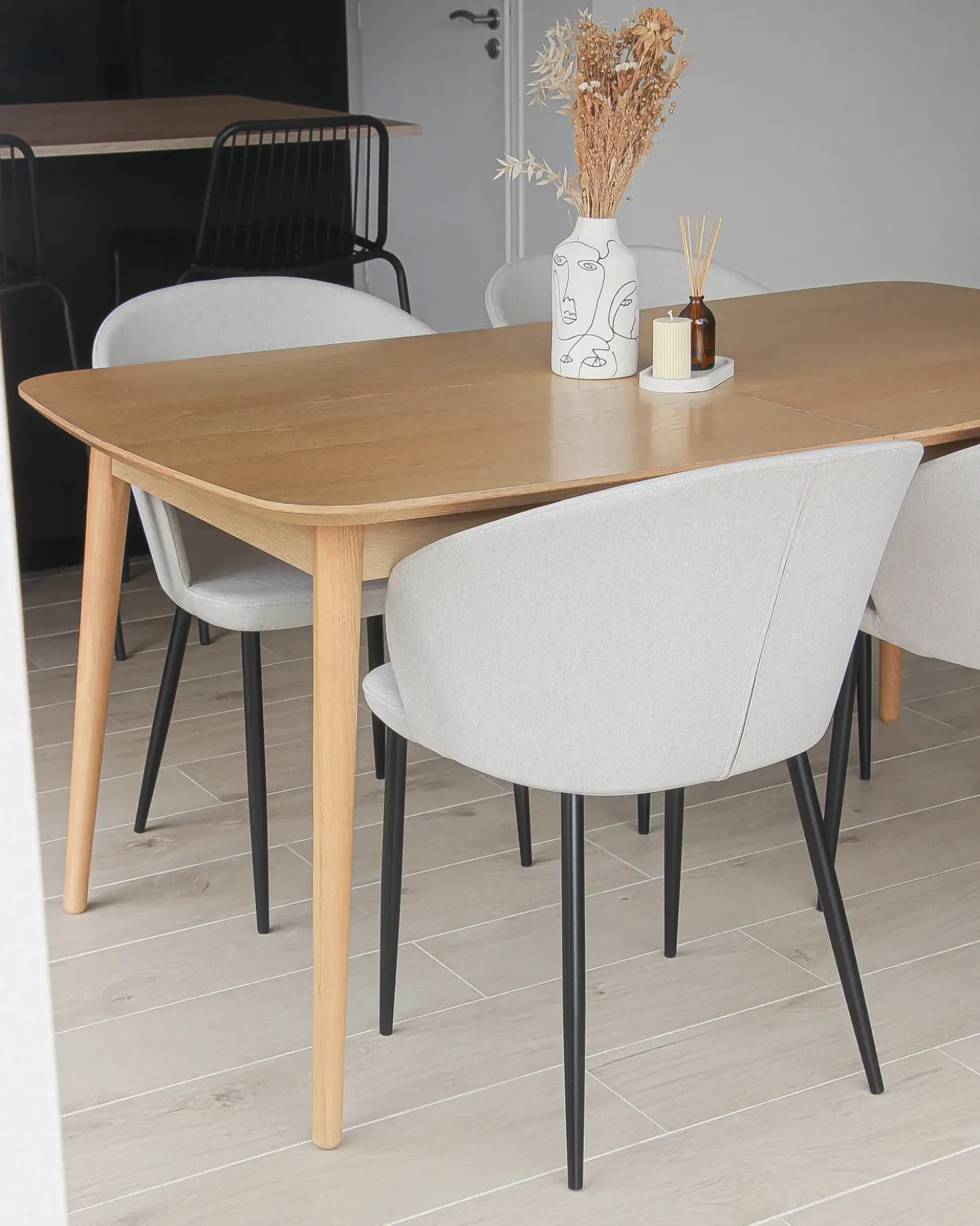 Set di 2 sedie da pranzo MASON Tessuto Beige chiaro