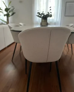 Set di 2 sedie da pranzo MASON Tessuto Beige chiaro