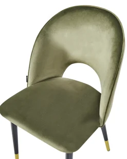 Set di 2 sedie da pranzo MAGALIA Velluto Verde oliva