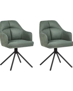 Set di 2 sedie da pranzo MIRA Tessuto Verde