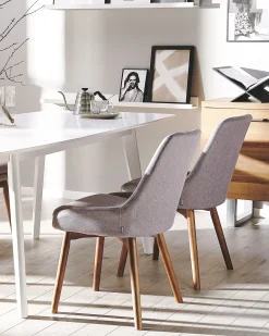 Set di 2 sedie da pranzo MELFORT Tessuto Tortora