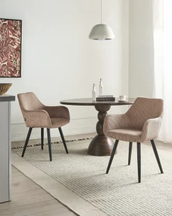 Set di 2 sedie da pranzo MORI Velluto a coste Beige