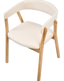 Set di 2 sedie da pranzo MYLO Tessuto Marrone chiaro/Bianco sporco