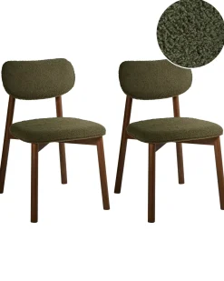 Set di 2 sedie da pranzo MILLS Bouclé Marrone/Verde