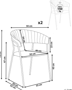 Set di 2 sedie da pranzo MARIPOSA Bouclé Grigio