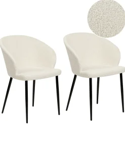 Set di 2 sedie da pranzo MASON Bouclé Bianco sporco