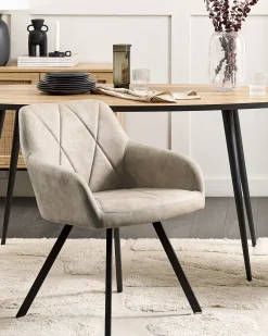 Set di 2 sedie da pranzo MONEE Tessuto Beige