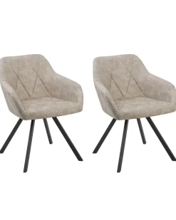 Set di 2 sedie da pranzo MONEE Tessuto Beige