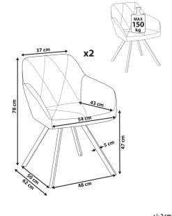 Set di 2 sedie da pranzo MONEE Tessuto Beige
