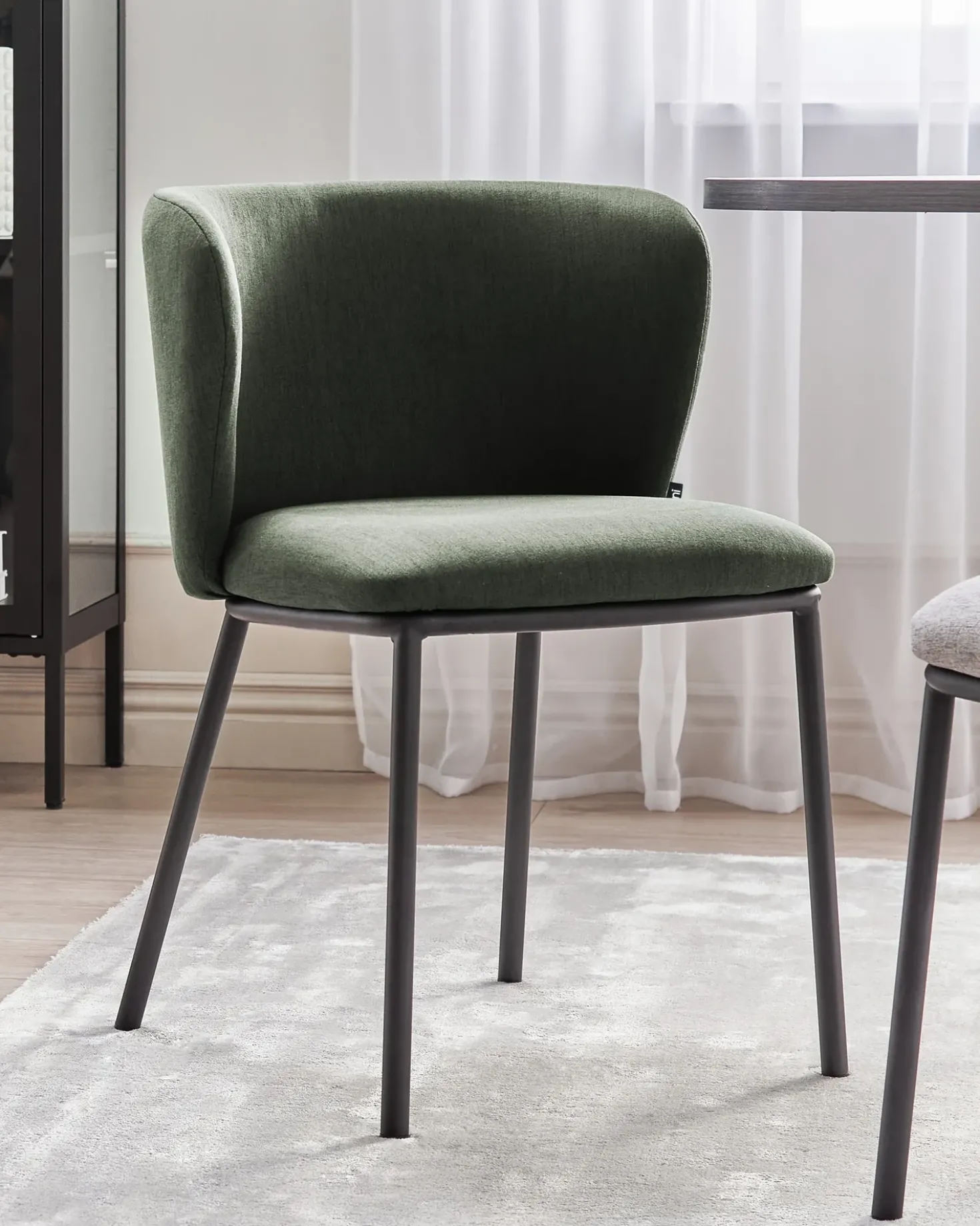 Set di 2 sedie da pranzo MINA Tessuto Verde scuro