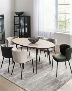 Set di 2 sedie da pranzo MINA Tessuto Verde scuro