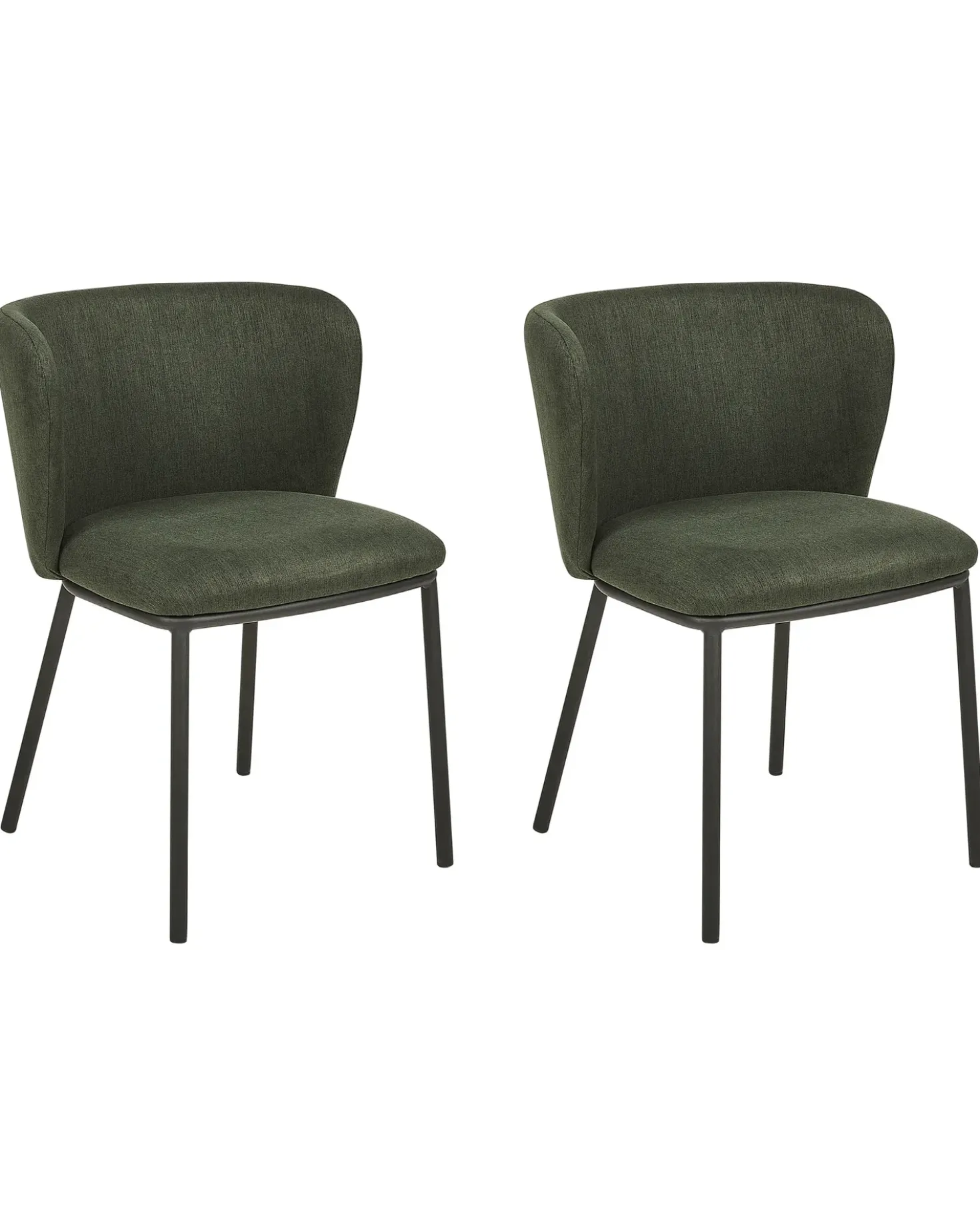 Set di 2 sedie da pranzo MINA Tessuto Verde scuro