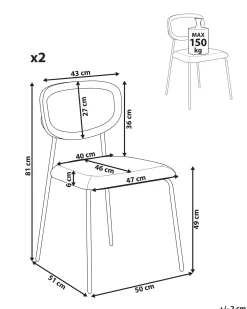 Set di 2 sedie da pranzo MAYETTA Metallo Verde scuro