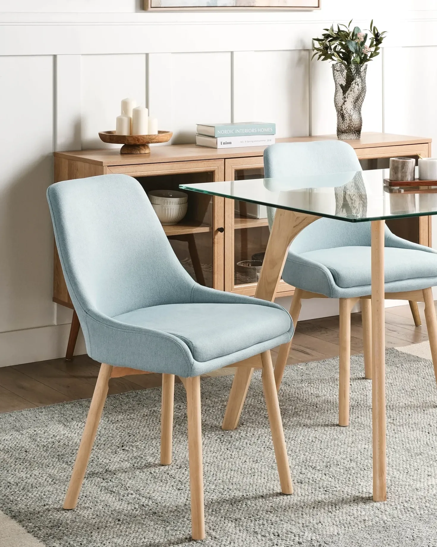 Set di 2 sedie da pranzo MELFORT Tessuto Azzurro