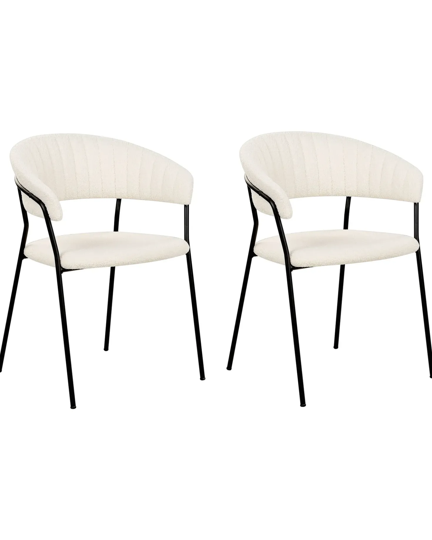 Set di 2 sedie da pranzo MARIPOSA Bouclé Bianco sporco