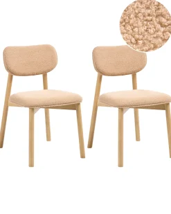 Set di 2 sedie da pranzo MILLS Bouclé Marrone chiaro/Beige