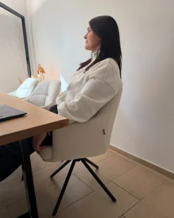 Set di 2 sedie da pranzo MIRA Tessuto Beige
