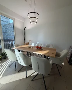 Set di 2 sedie da pranzo MIRA Tessuto Beige