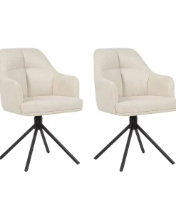 Set di 2 sedie da pranzo MIRA Tessuto Beige