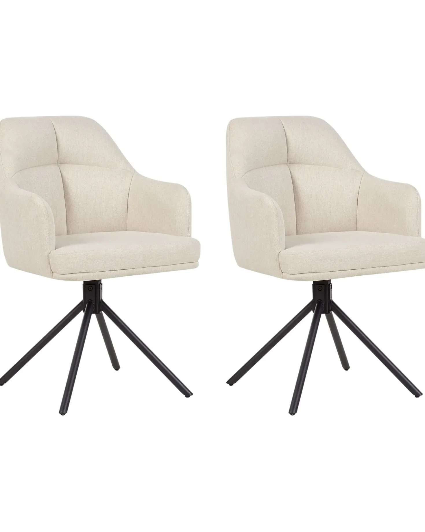 Set di 2 sedie da pranzo MIRA Tessuto Beige